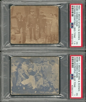 1929 R94-1 Anonymous "Movie Stars & Scenes" Babe Ruth PSA-Graded Pair (2 Different)